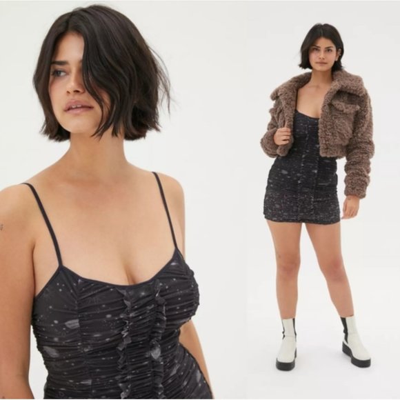 Urban Outfitters Tegan Mesh Bodycon Dress in Galaxy, XL NWT - Picture 3 of 7